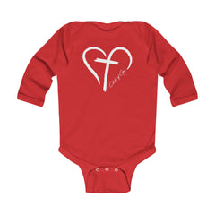 Heart and Cross Infant Long Sleeve Bodysuit