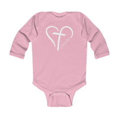 Heart and Cross Infant Long Sleeve Bodysuit