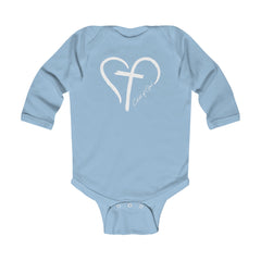 Heart and Cross Infant Long Sleeve Bodysuit
