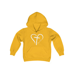 Heart and Cross Youth Heavy Blend Hooded Sweatshirt