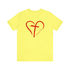 Heart and Cross Unisex Jersey Short Sleeve Tee