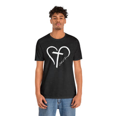 Heart and Cross Men's Jersey Short Sleeve Tee
