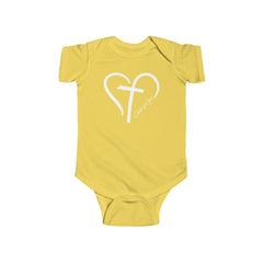 Heart and Cross Infant Fine Jersey Bodysuit