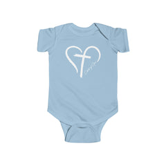 Heart and Cross Infant Fine Jersey Bodysuit
