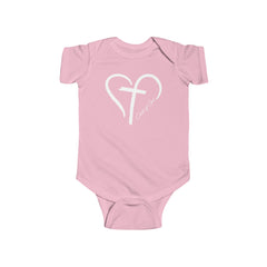 Heart and Cross Infant Fine Jersey Bodysuit