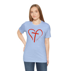 Heart and Cross Unisex Jersey Short Sleeve Tee