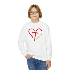 Heart and Cross Youth Crewneck Sweatshirt