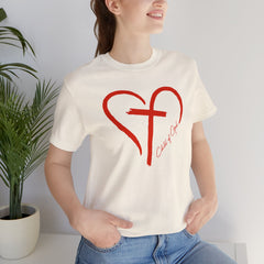 Heart and Cross Unisex Jersey Short Sleeve Tee