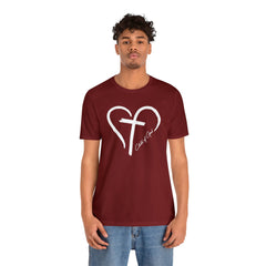Heart and Cross Men's Jersey Short Sleeve Tee