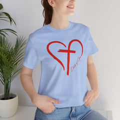 Heart and Cross Unisex Jersey Short Sleeve Tee