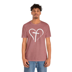 Heart and Cross Men's Jersey Short Sleeve Tee