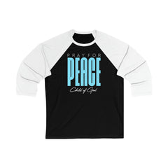 Pray for Peace Men's 3/4 Sleeve Baseball Tee