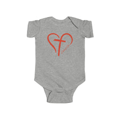 Heart and Cross Infant Fine Jersey Bodysuit