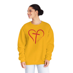 Heart and Cross Unisex NuBlend® Crewneck Sweatshirt