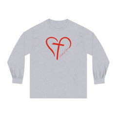 Heart and Cross Men's Long Sleeve T-Shirt