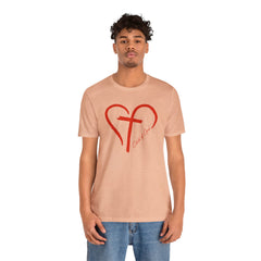 Heart and Cross Men's Jersey Short Sleeve Tee