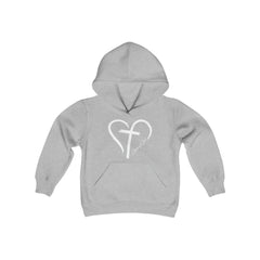 Heart and Cross Youth Heavy Blend Hooded Sweatshirt