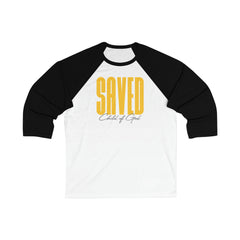 Saved Child of God Men's 3/4 Sleeve Baseball Tee