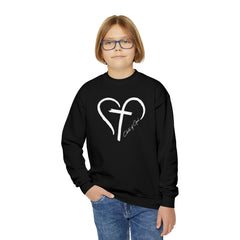 Heart and Cross Youth Crewneck Sweatshirt