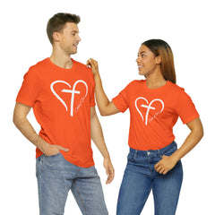 Heart and Cross Unisex Jersey Short Sleeve Tee