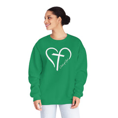 Heart and Cross Unisex NuBlend® Crewneck Sweatshirt