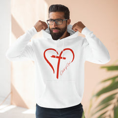Heart and Cross Men's Premium Pullover Hoodie