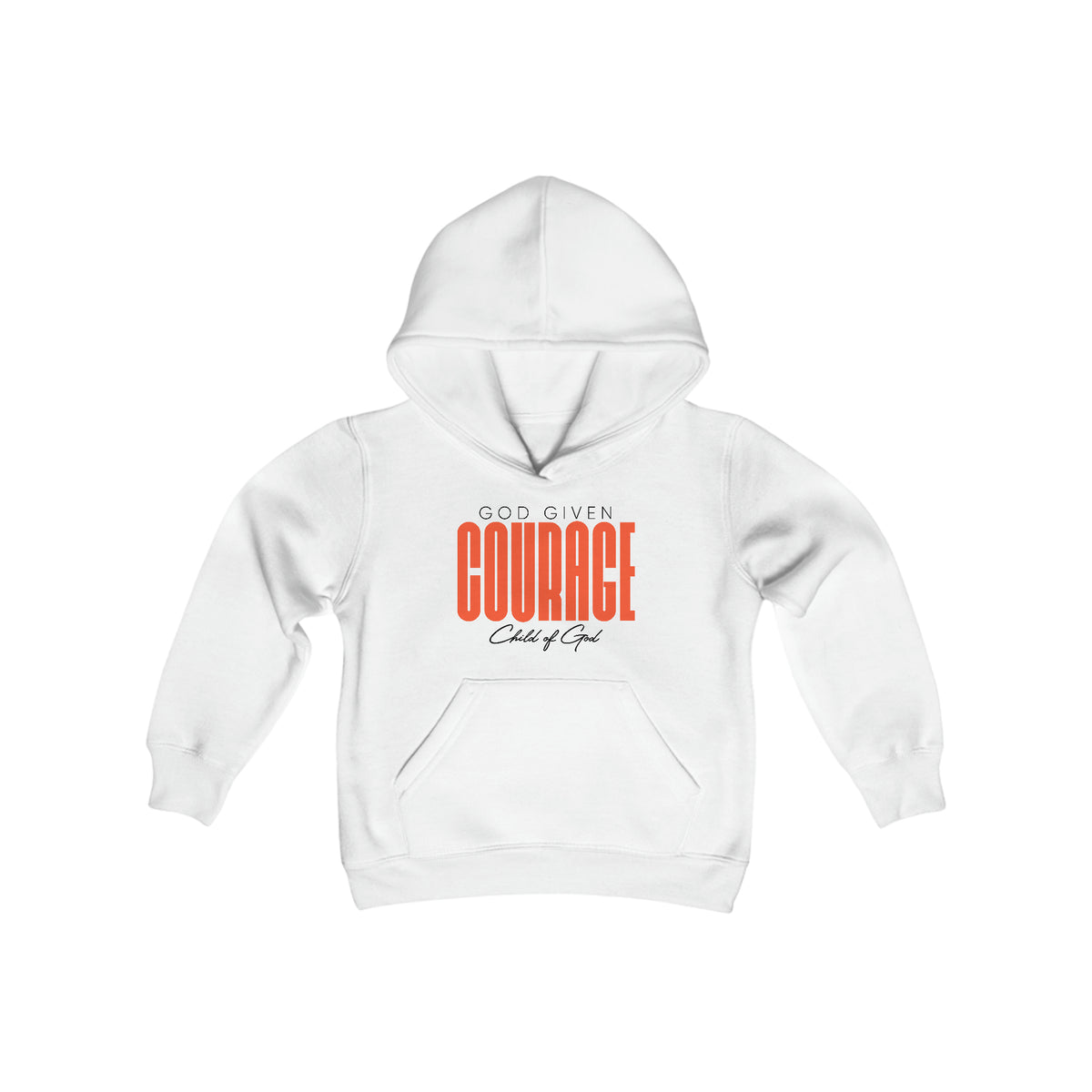 God Given Courage Youth Heavy Blend Hooded Sweatshirt