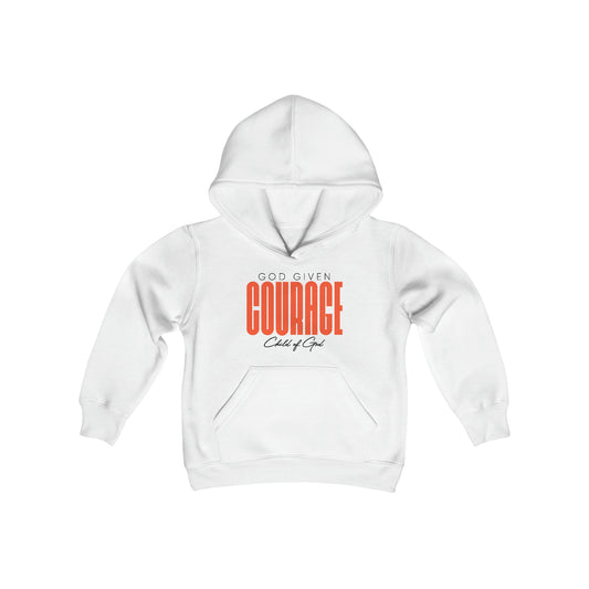 God Given Courage Youth Heavy Blend Hooded Sweatshirt