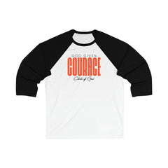 God Given Courage Men's 3/4 Sleeve Baseball Tee