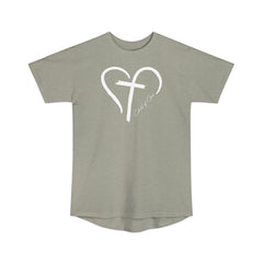 Heart and Cross Men's Long Body Urban Tee