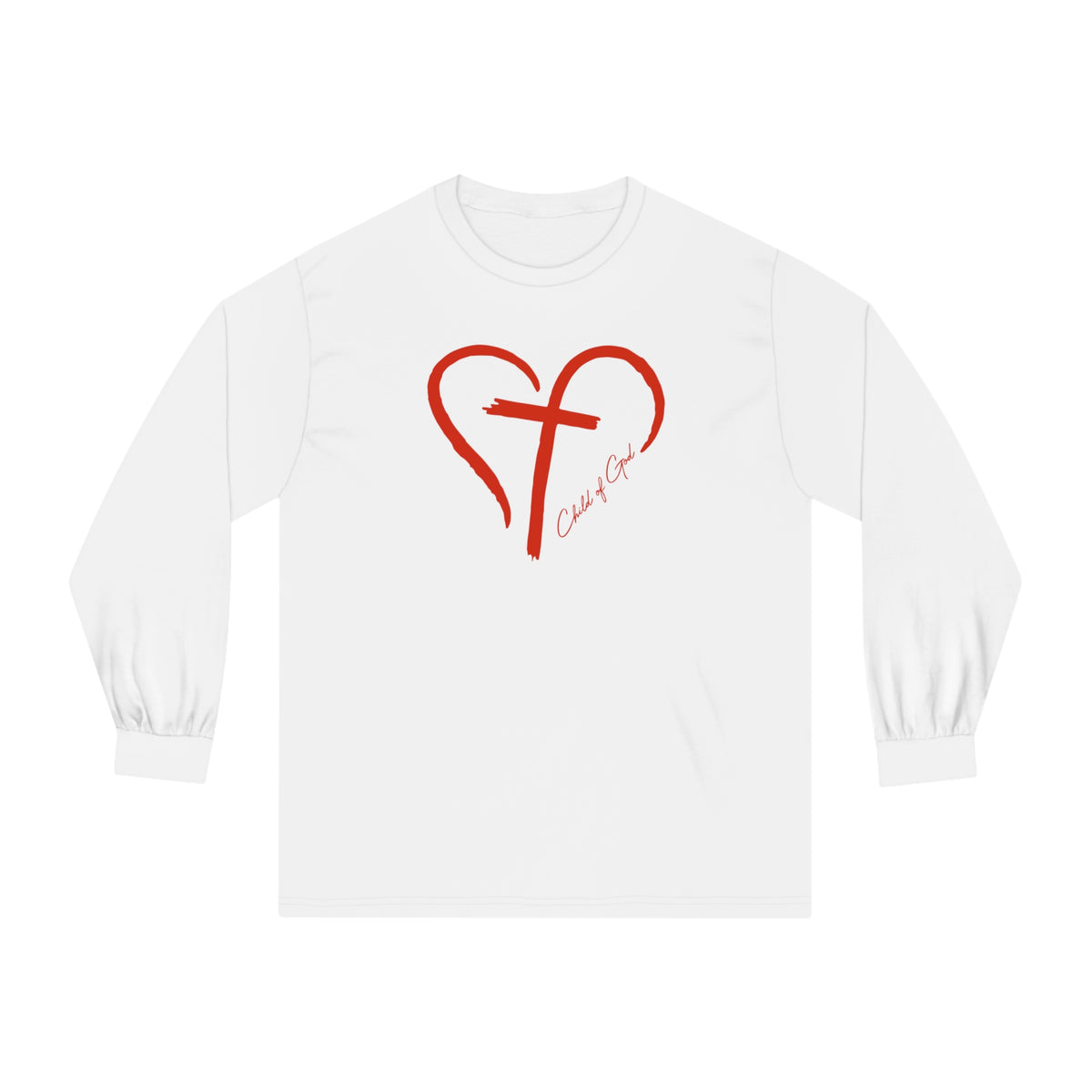Heart and Cross Unisex Long Sleeve T-Shirt