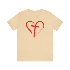Heart and Cross Unisex Jersey Short Sleeve Tee