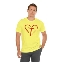 Heart and Cross Men's Jersey Short Sleeve Tee