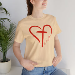 Heart and Cross Unisex Jersey Short Sleeve Tee