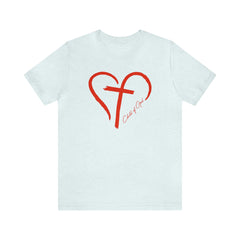 Heart and Cross Unisex Jersey Short Sleeve Tee