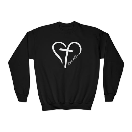 Heart and Cross Youth Crewneck Sweatshirt