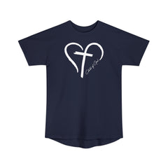 Heart and Cross Men's Long Body Urban Tee