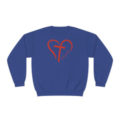 Heart and Cross Unisex NuBlend® Crewneck Sweatshirt