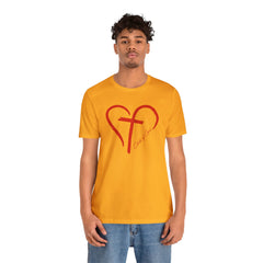 Heart and Cross Men's Jersey Short Sleeve Tee