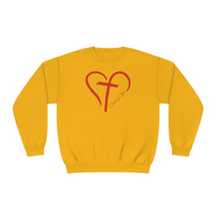 Heart and Cross Unisex NuBlend® Crewneck Sweatshirt