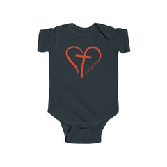 Heart and Cross Infant Fine Jersey Bodysuit