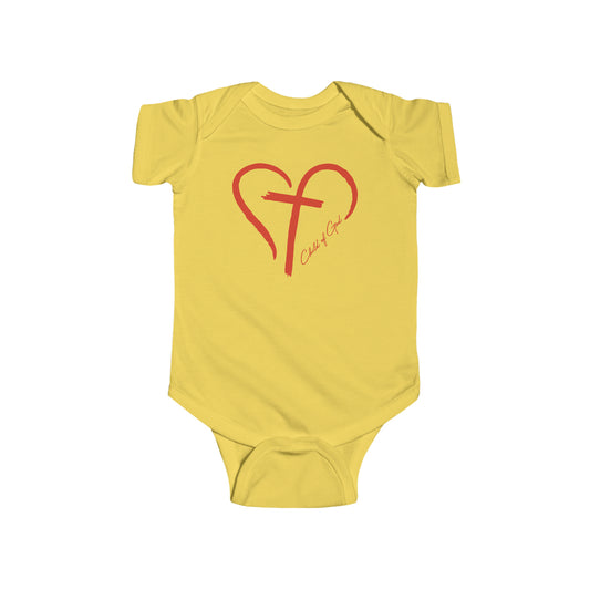 Heart and Cross Infant Fine Jersey Bodysuit