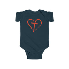 Heart and Cross Infant Fine Jersey Bodysuit