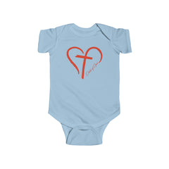 Heart and Cross Infant Fine Jersey Bodysuit