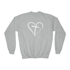 Heart and Cross Youth Crewneck Sweatshirt