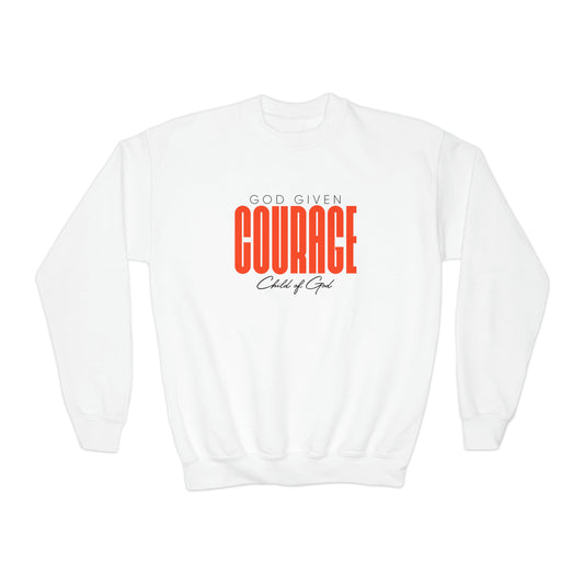 God Given Courage Youth Crewneck Sweatshirt