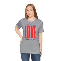 Camiseta unissex de manga curta com amor incondicional