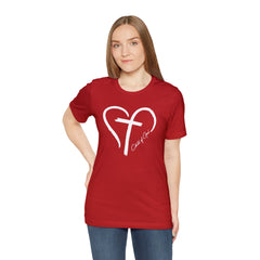 Heart and Cross Unisex Jersey Short Sleeve Tee