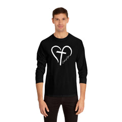 Heart and Cross Men's Long Sleeve T-Shirt