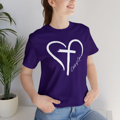 Heart and Cross Unisex Jersey Short Sleeve Tee